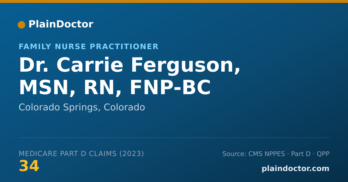 Shareable card for Carrie Ferguson, MSN, RN, FNP-BC - Family Nurse Practitioner, Colorado Springs, CO
