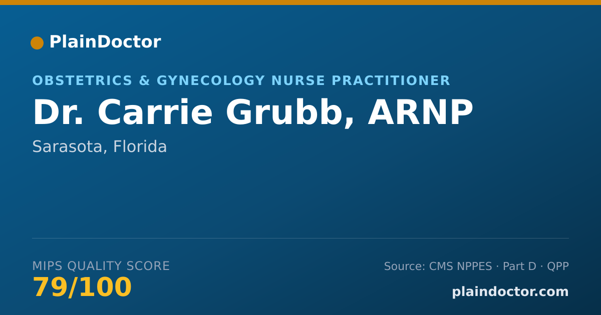 Shareable card for Carrie Grubb, ARNP - Obstetrics & Gynecology Nurse Practitioner, Sarasota, FL