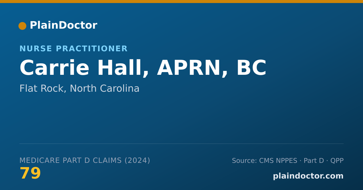 Shareable card for Carrie Hall, APRN, BC - Nurse Practitioner, Flat Rock, NC