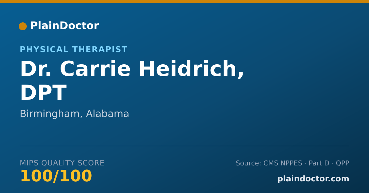 Shareable card for Carrie Heidrich, DPT - Physical Therapist, Birmingham, AL