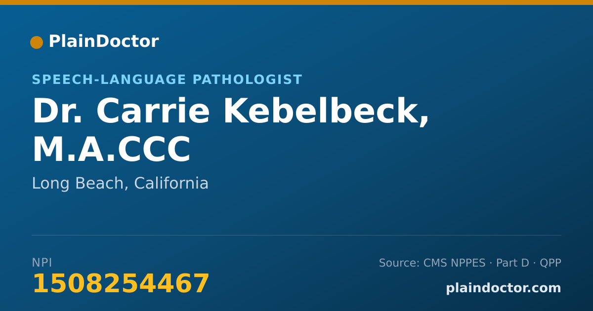 Shareable card for Carrie Kebelbeck, M.A.CCC - Speech-Language Pathologist, Long Beach, CA