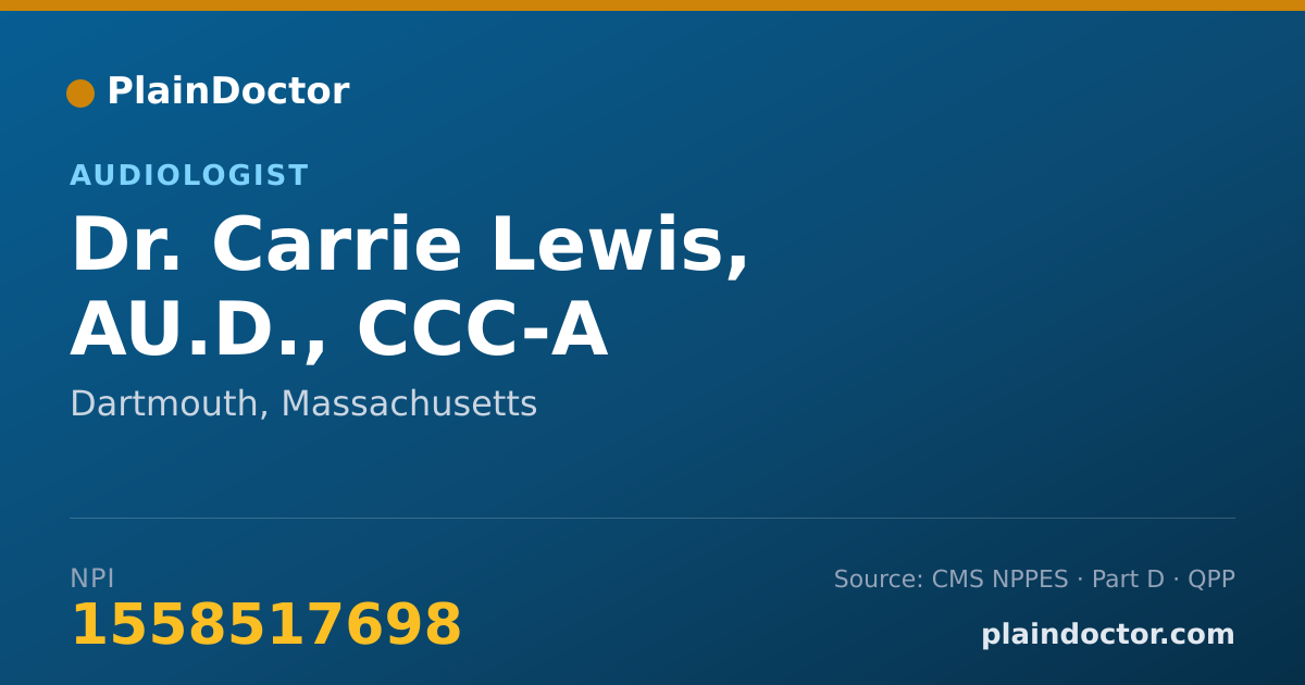 Shareable card for Carrie Lewis, AU.D., CCC-A - Audiologist, Dartmouth, MA