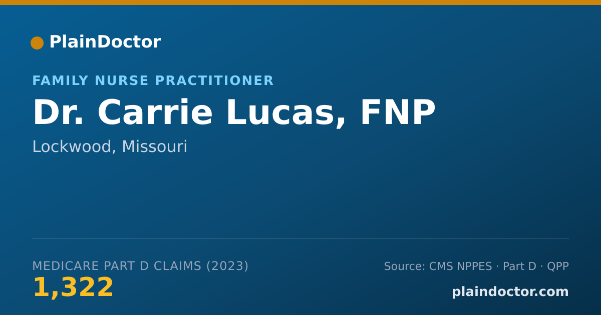Shareable card for Carrie Lucas, FNP - Family Nurse Practitioner, Lockwood, MO