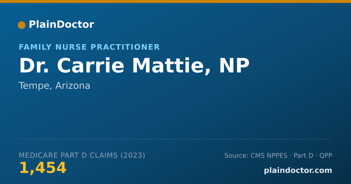 Shareable card for Carrie Mattie, NP - Family Nurse Practitioner, Tempe, AZ