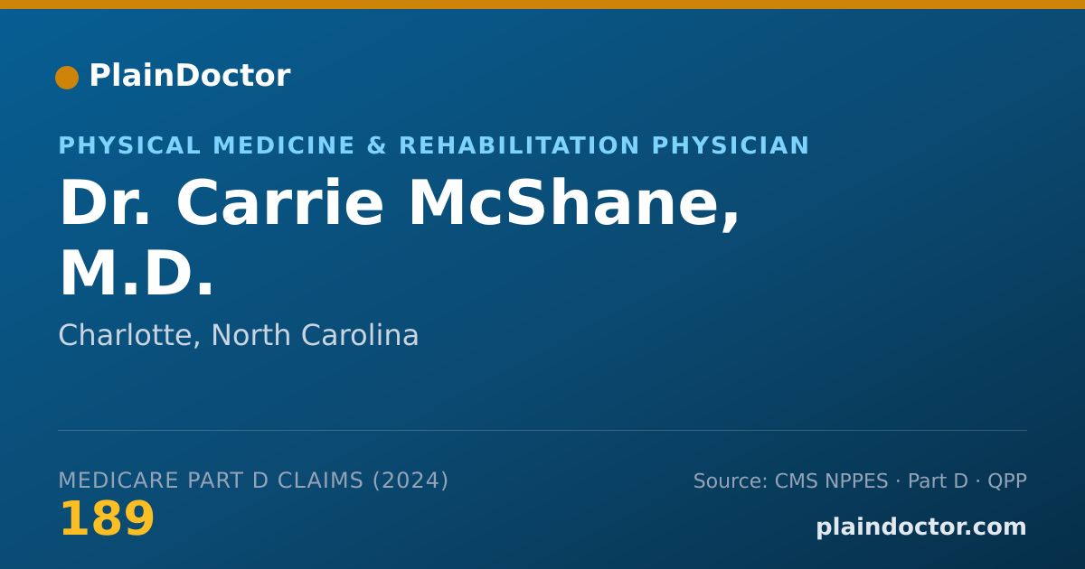 Shareable card for Carrie McShane, M.D. - Physical Medicine & Rehabilitation Physician, Charlotte, NC