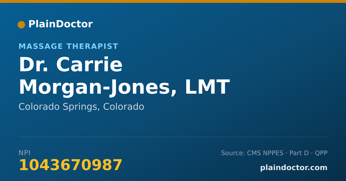Shareable card for Carrie Morgan-Jones, LMT - Massage Therapist, Colorado Springs, CO