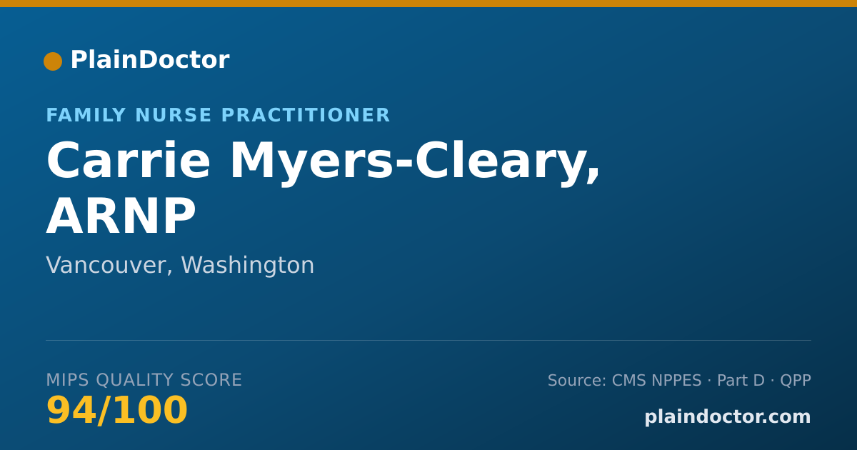 Shareable card for Carrie Myers-Cleary, ARNP - Family Nurse Practitioner, Vancouver, WA