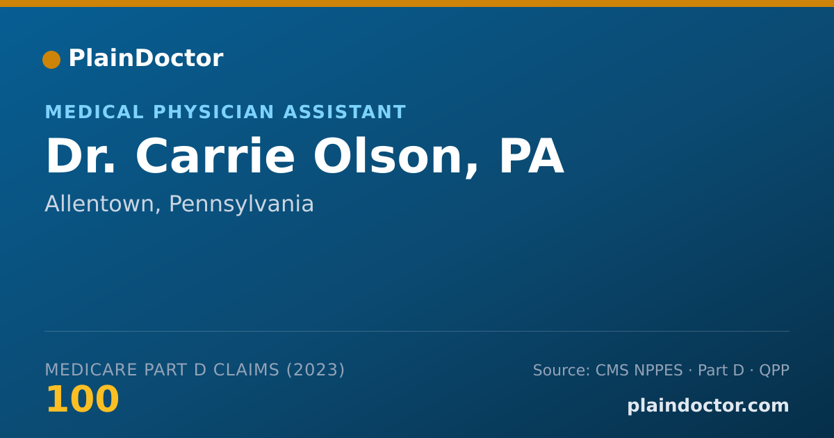 Shareable card for Carrie Olson, PA - Medical Physician Assistant, Allentown, PA