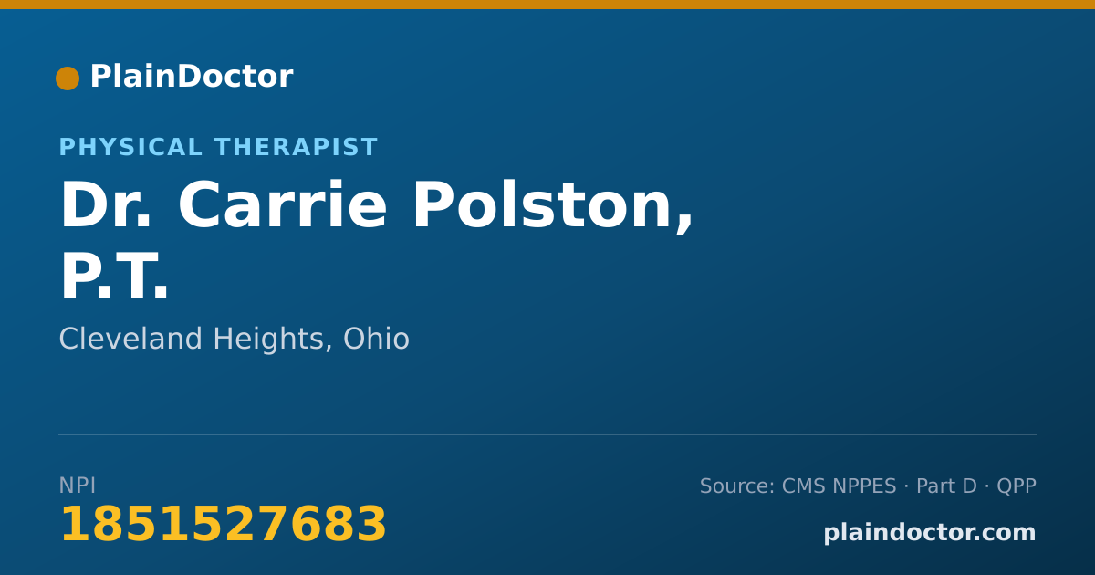 Shareable card for Carrie Polston, P.T. - Physical Therapist, Cleveland Heights, OH
