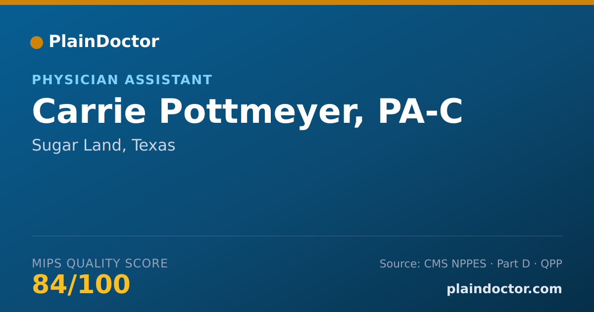 Shareable card for Carrie Pottmeyer, PA-C - Physician Assistant, Sugar Land, TX