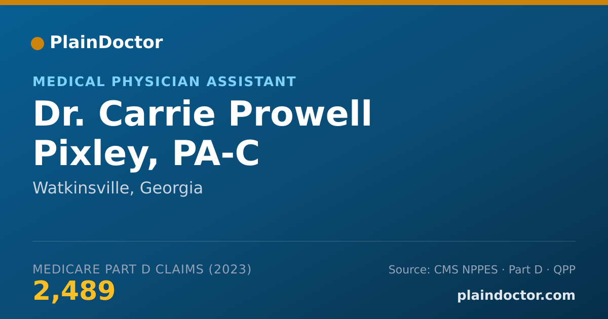 Shareable card for Carrie Prowell Pixley, PA-C - Medical Physician Assistant, Watkinsville, GA
