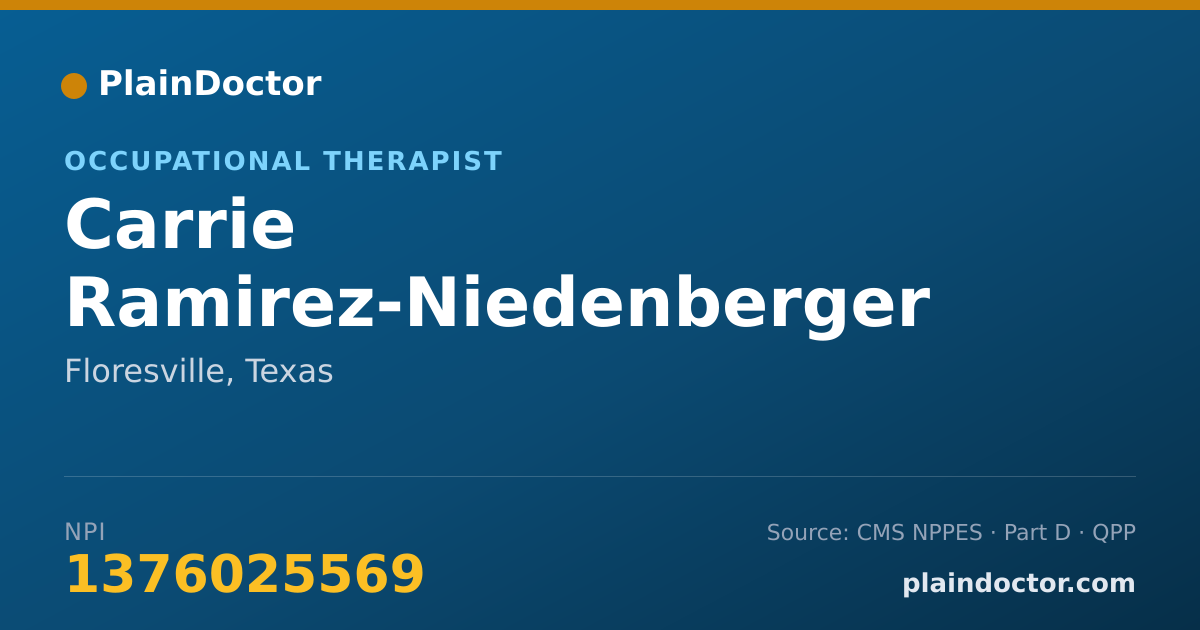 Shareable card for Carrie Ramirez-Niedenberger - Occupational Therapist, Floresville, TX