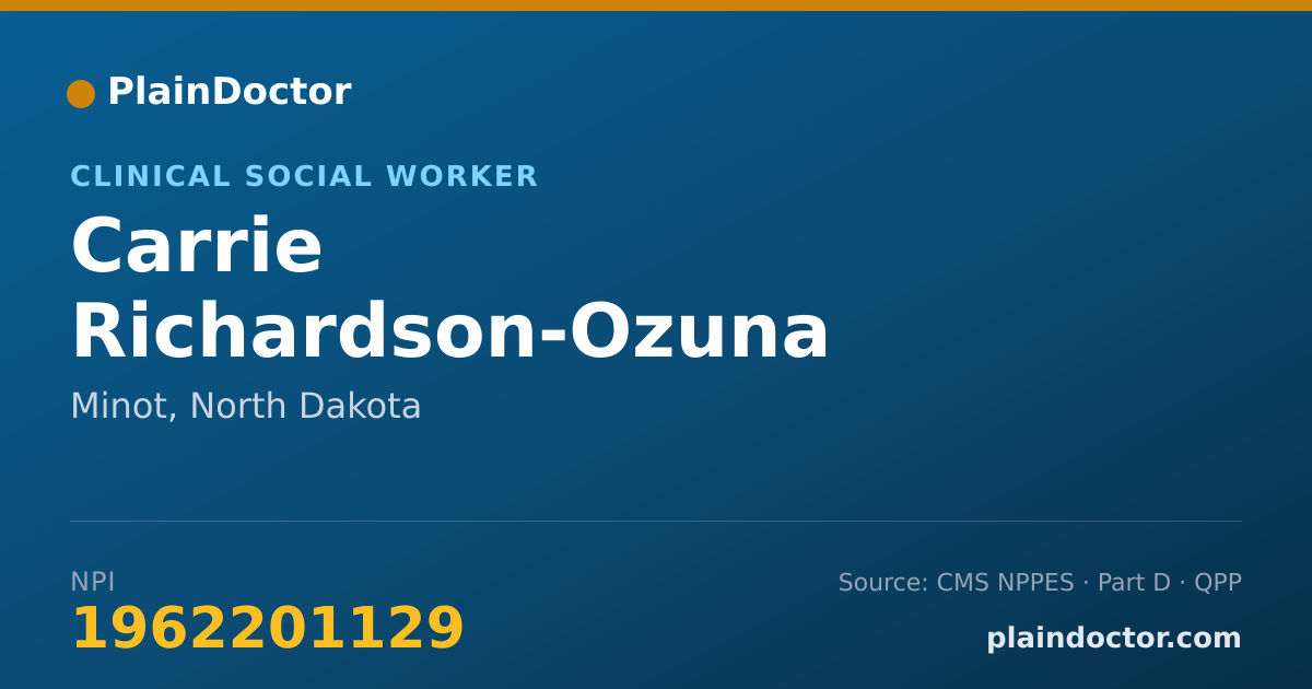 Shareable card for Carrie Richardson-Ozuna - Clinical Social Worker, Minot, ND
