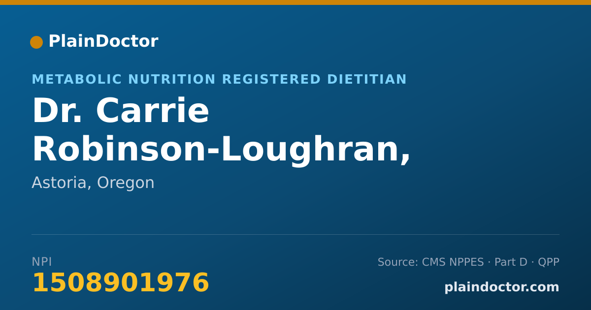 Shareable card for Carrie Robinson-Loughran, RD,LD - Metabolic Nutrition Registered Dietitian, Astoria, OR