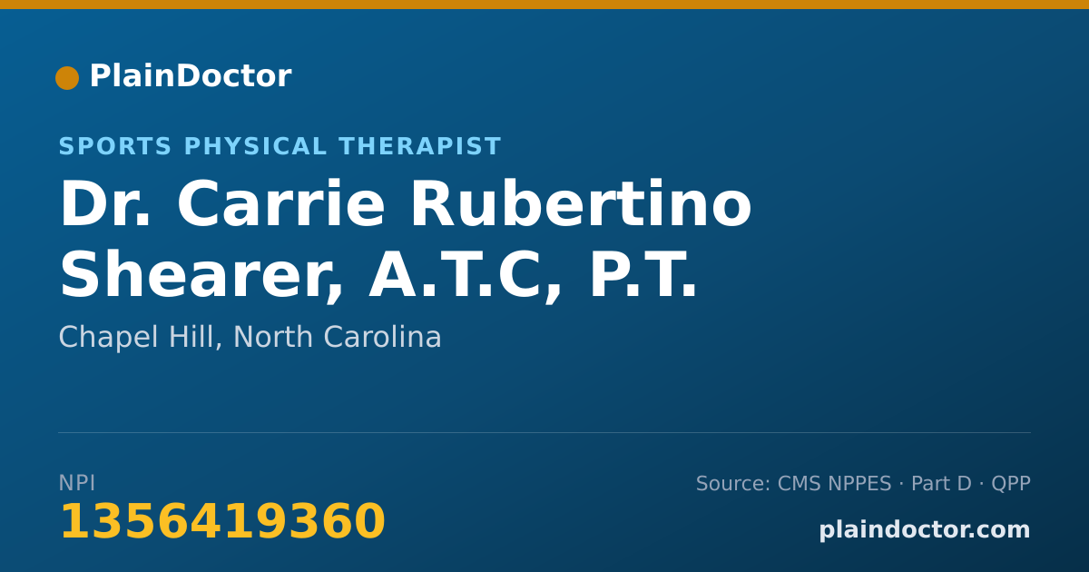 Shareable card for Carrie Rubertino Shearer, A.T.C, P.T. - Sports Physical Therapist, Chapel Hill, NC