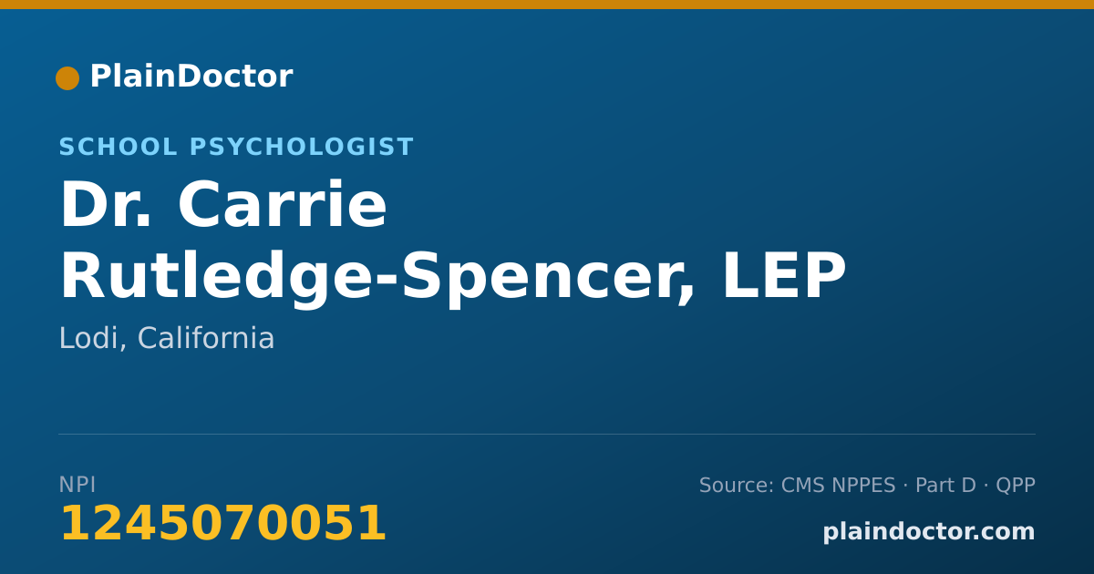 Shareable card for Carrie Rutledge-Spencer, LEP - School Psychologist, Lodi, CA