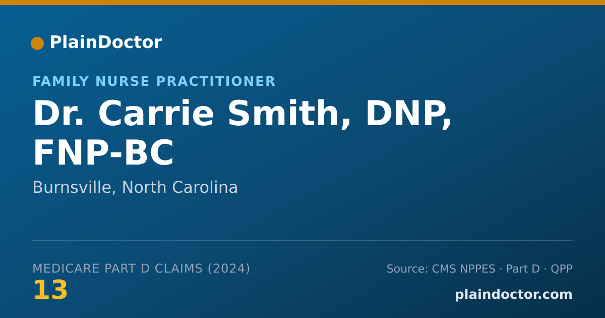 Shareable card for Carrie Smith, DNP, FNP-BC - Nurse Practitioner, Burnsville, NC