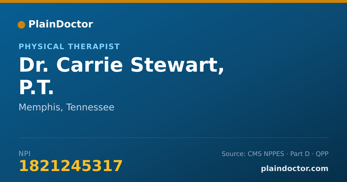 Shareable card for Carrie Stewart, P.T. - Physical Therapist, Memphis, TN