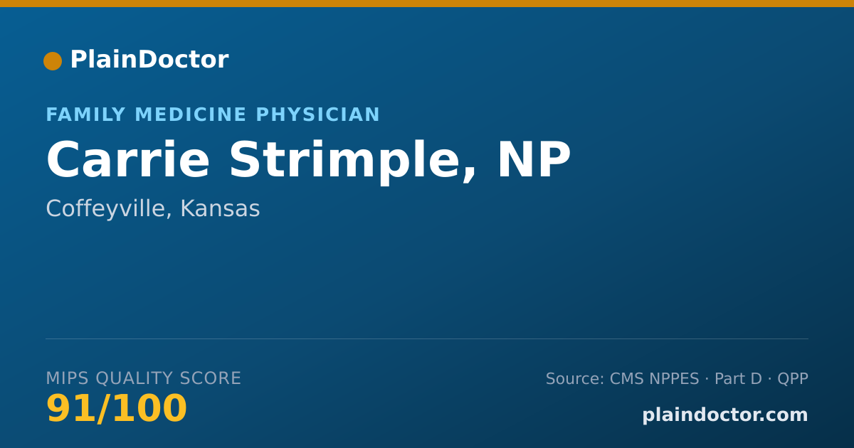 Shareable card for Carrie Strimple, NP - Family Medicine Physician, Coffeyville, KS