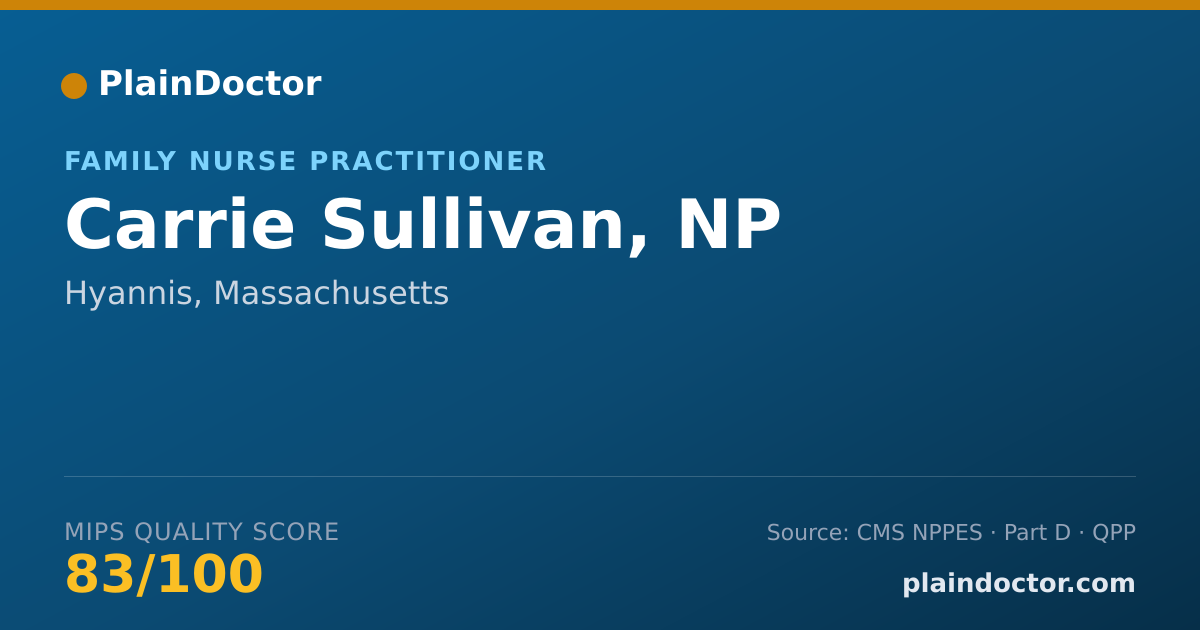 Shareable card for Carrie Sullivan, NP - Family Nurse Practitioner, Hyannis, MA