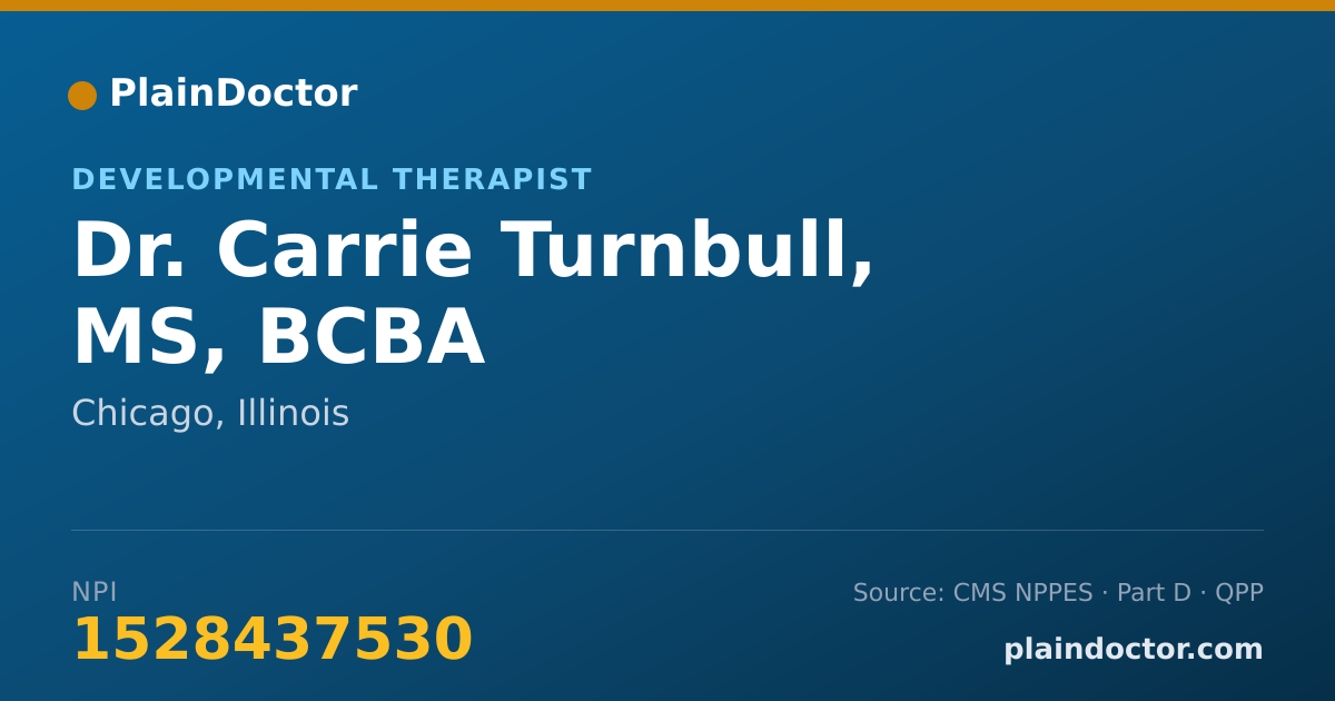Shareable card for Carrie Turnbull, MS, BCBA - Developmental Therapist, Chicago, IL