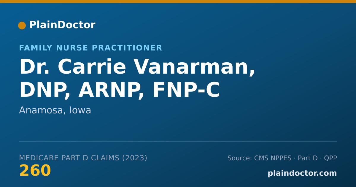 Shareable card for Carrie Vanarman, DNP, ARNP, FNP-C - Family Nurse Practitioner, Anamosa, IA