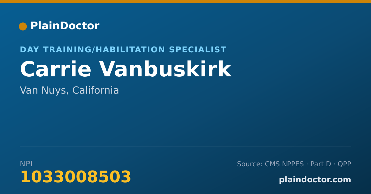 Shareable card for Carrie Vanbuskirk - Day Training/Habilitation Specialist, Van Nuys, CA