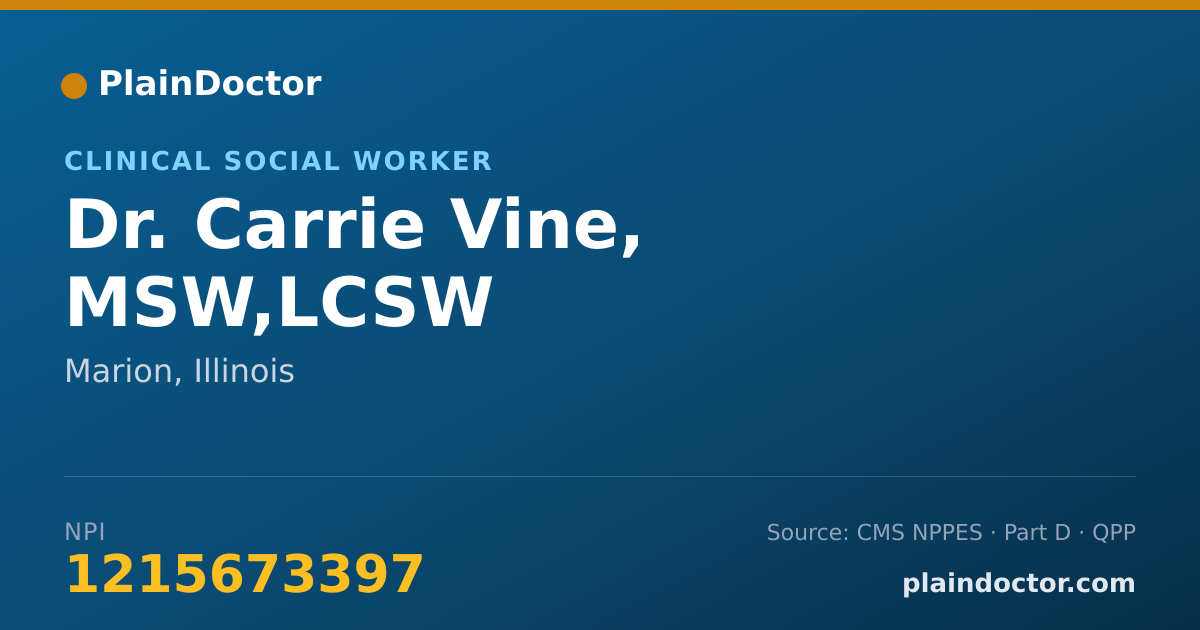 Shareable card for Carrie Vine, MSW,LCSW - Clinical Social Worker, Marion, IL