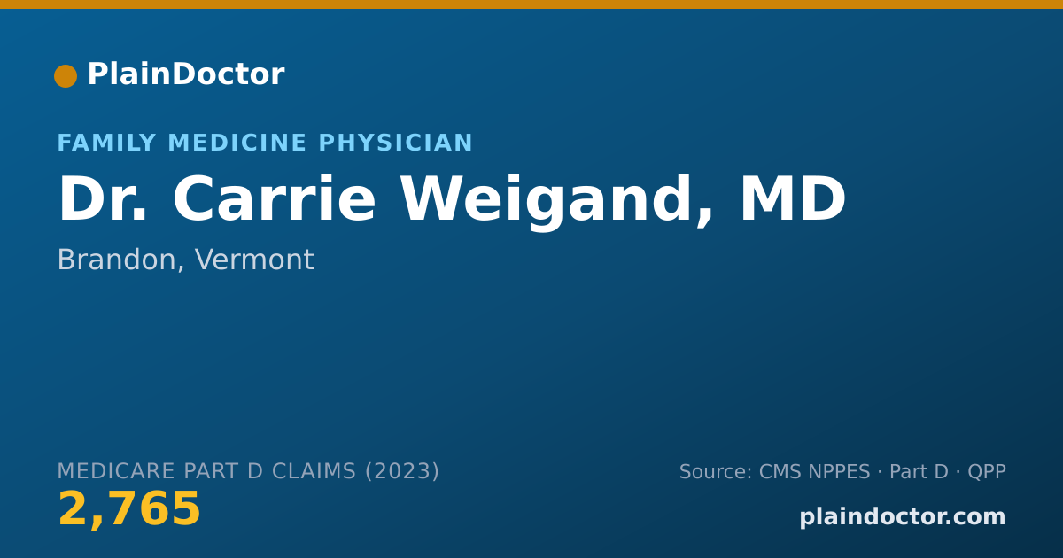 Shareable card for Carrie Weigand, MD - Family Medicine Physician, Brandon, VT