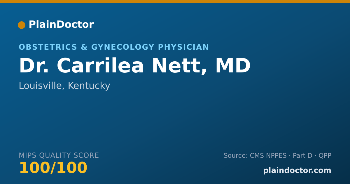 Shareable card for Carrilea Nett, MD - Obstetrics & Gynecology Physician, Louisville, KY