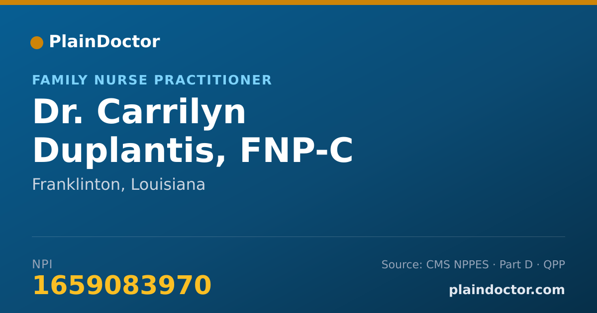 Shareable card for Carrilyn Duplantis, FNP-C - Family Nurse Practitioner, Franklinton, LA