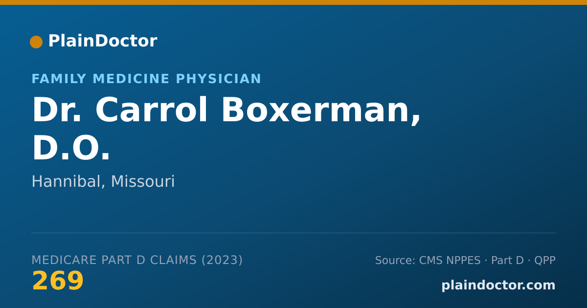 Shareable card for Carrol Boxerman, D.O. - Family Medicine Physician, Hannibal, MO
