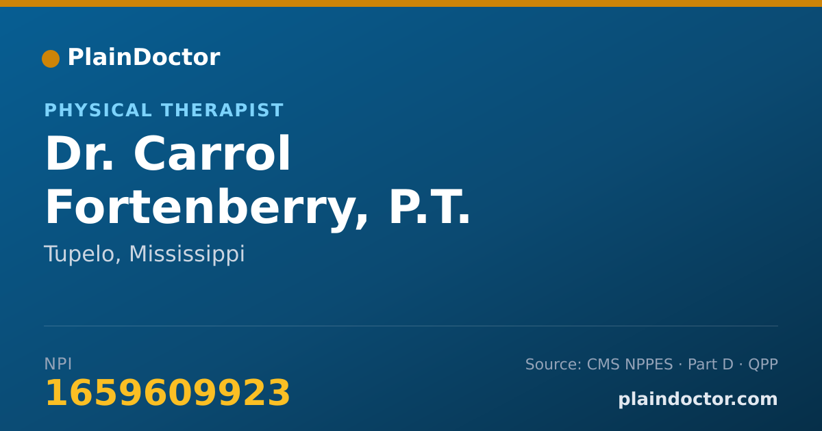 Shareable card for Carrol Fortenberry, P.T. - Physical Therapist, Tupelo, MS