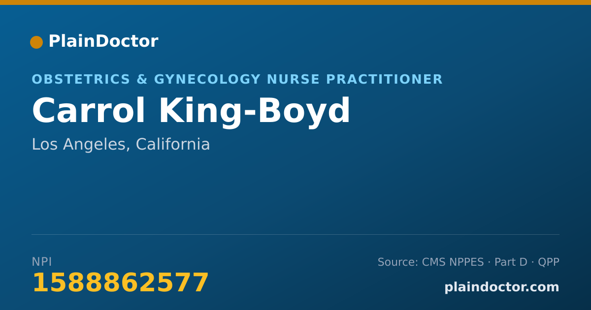 Shareable card for Carrol King-Boyd - Obstetrics & Gynecology Nurse Practitioner, Los Angeles, CA