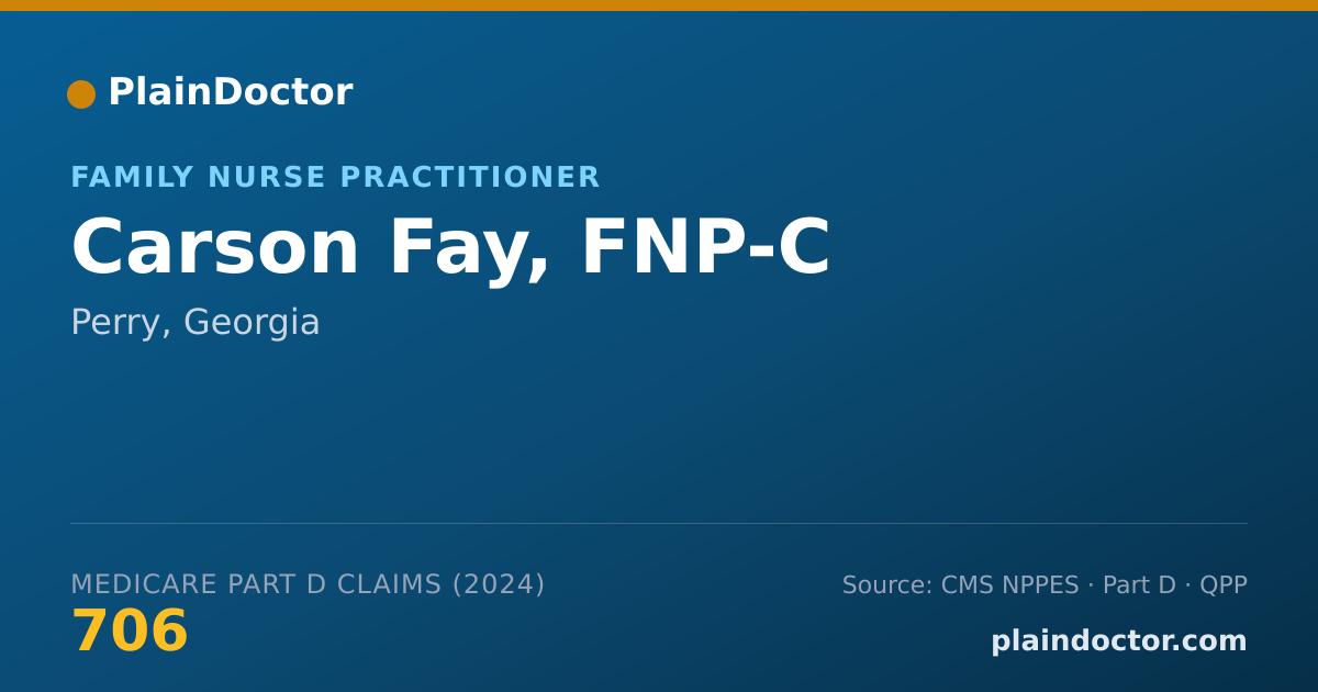 Shareable card for Carson Fay, FNP-C - Family Nurse Practitioner, Perry, GA