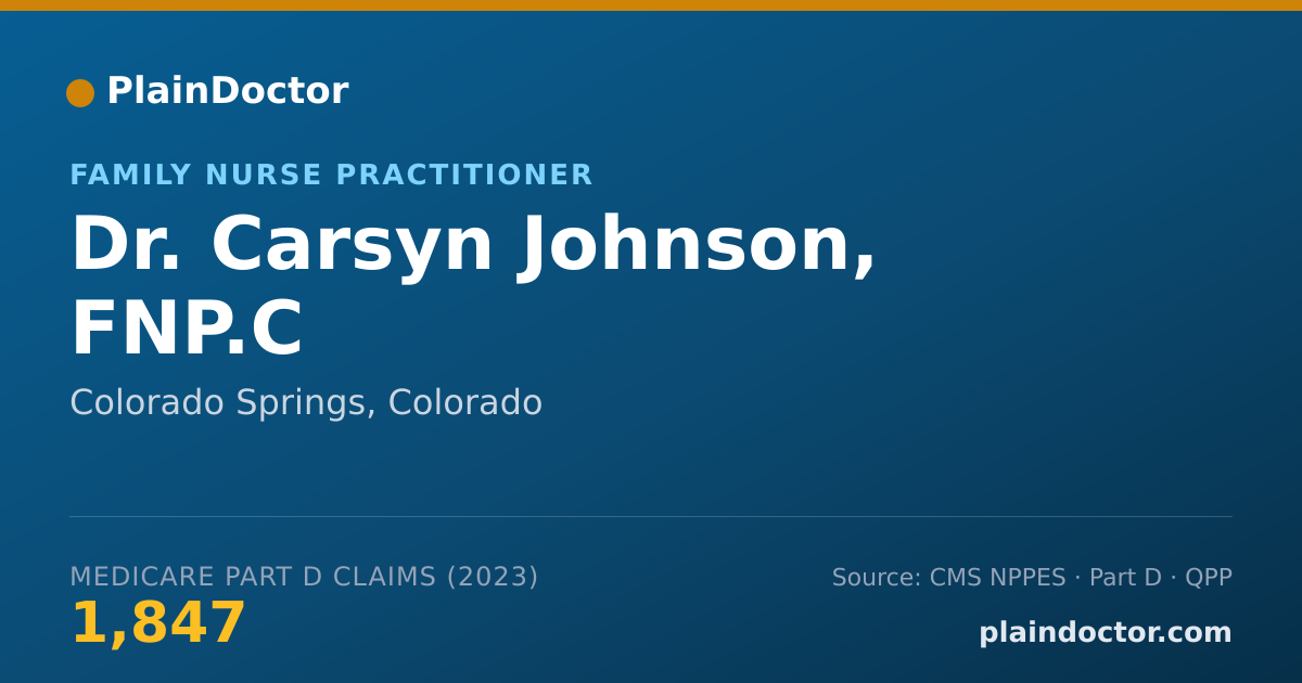 Shareable card for Carsyn Johnson, FNP.C - Family Nurse Practitioner, Colorado Springs, CO