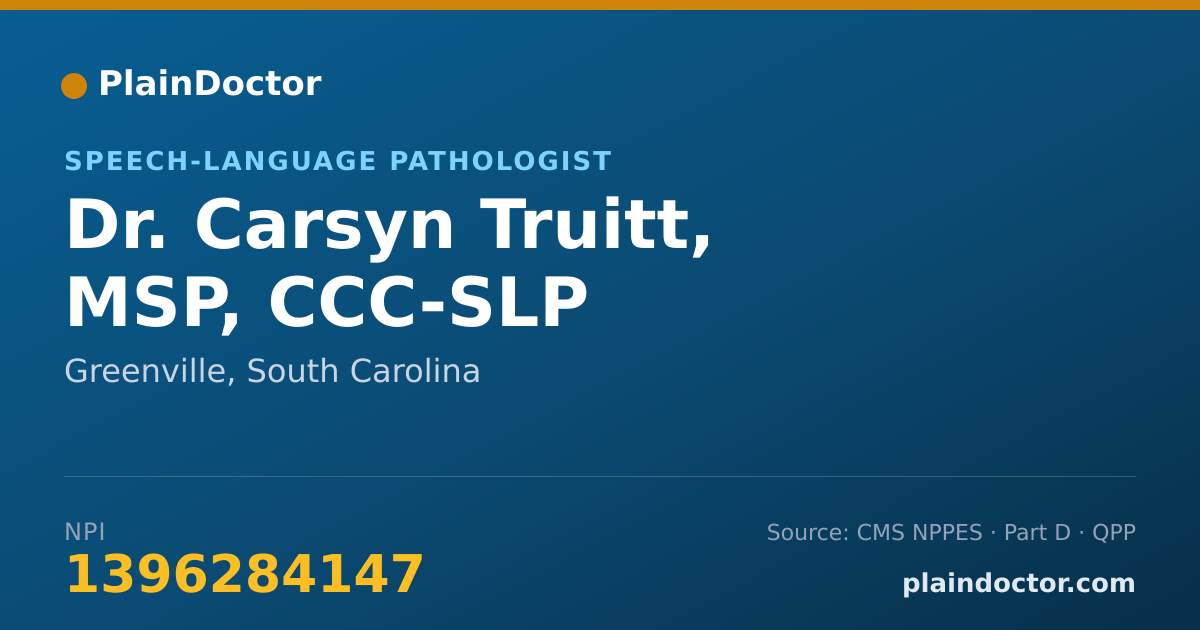 Shareable card for Carsyn Truitt, MSP, CCC-SLP - Speech-Language Pathologist, Greenville, SC