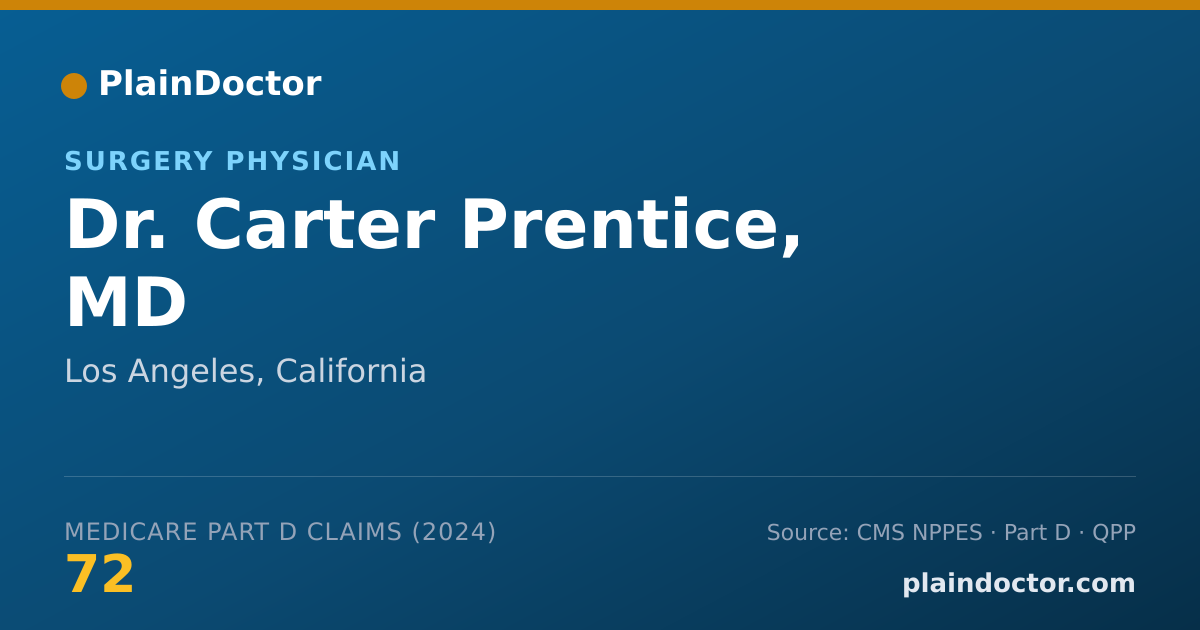 Shareable card for Carter Prentice, MD - Surgery Physician, Los Angeles, CA