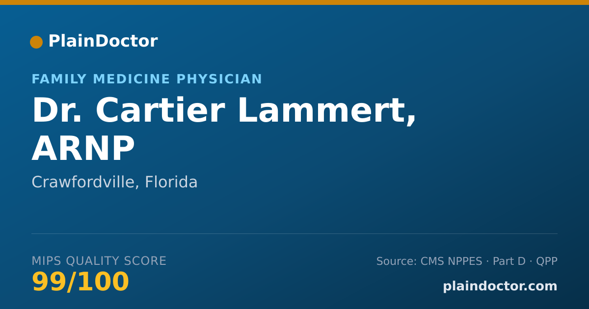 Shareable card for Cartier Lammert, ARNP - Family Medicine Physician, Crawfordville, FL