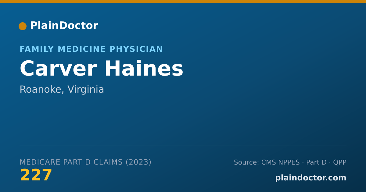 Shareable card for Carver Haines - Family Medicine Physician, Roanoke, VA