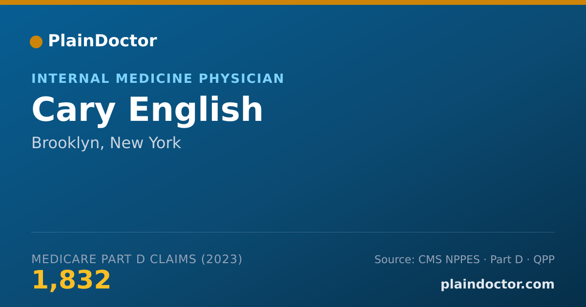 Shareable card for Cary English - Internal Medicine Physician, Brooklyn, NY