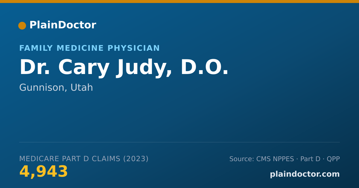 Shareable card for Cary Judy, D.O. - Family Medicine Physician, Gunnison, UT