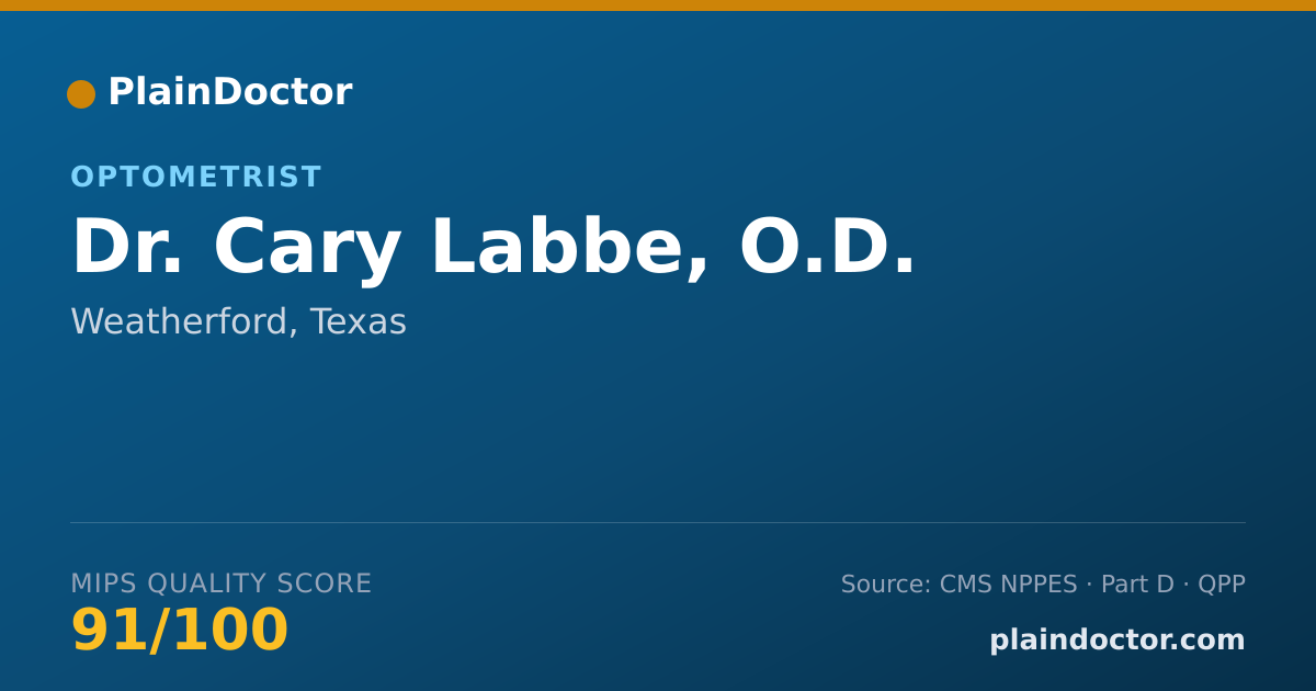 Shareable card for Cary Labbe, O.D. - Optometrist, Weatherford, TX