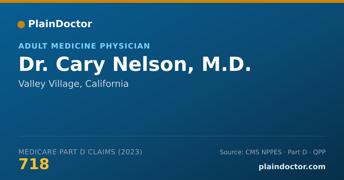 Shareable card for Cary Nelson, M.D. - Adult Medicine Physician, Valley Village, CA