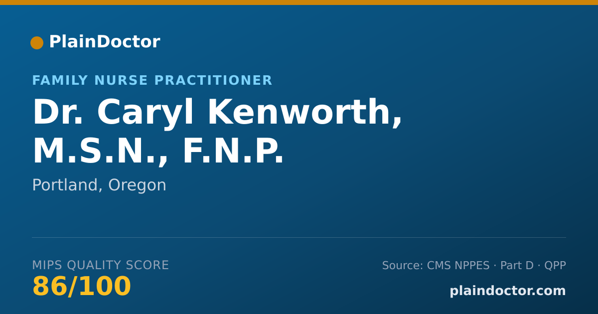 Shareable card for Caryl Kenworth, M.S.N., F.N.P. - Family Nurse Practitioner, Portland, OR