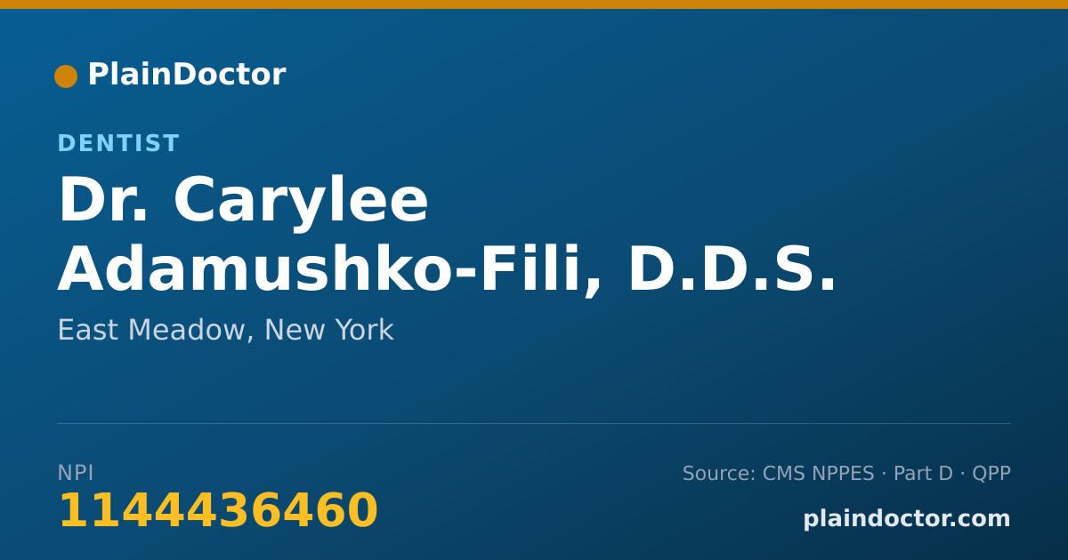 Shareable card for Carylee Adamushko-Fili, D.D.S. - Dentist, East Meadow, NY