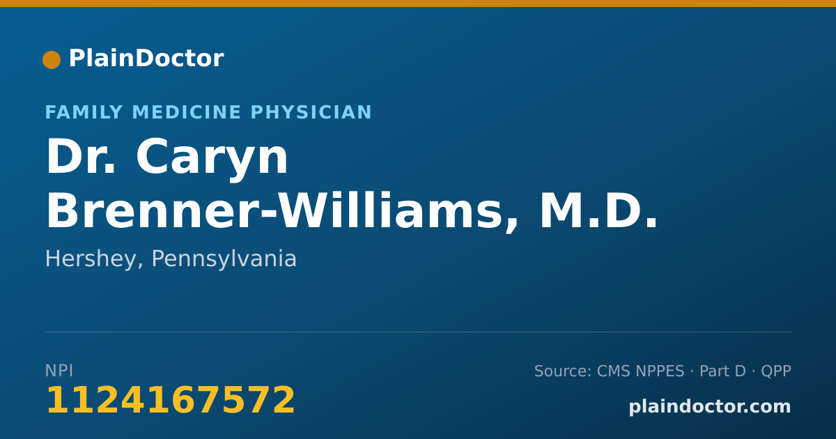 Shareable card for Caryn Brenner-Williams, M.D. - Family Medicine Physician, Hershey, PA