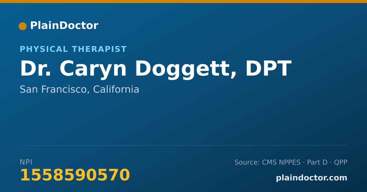 Shareable card for Caryn Doggett, DPT - Physical Therapist, San Francisco, CA