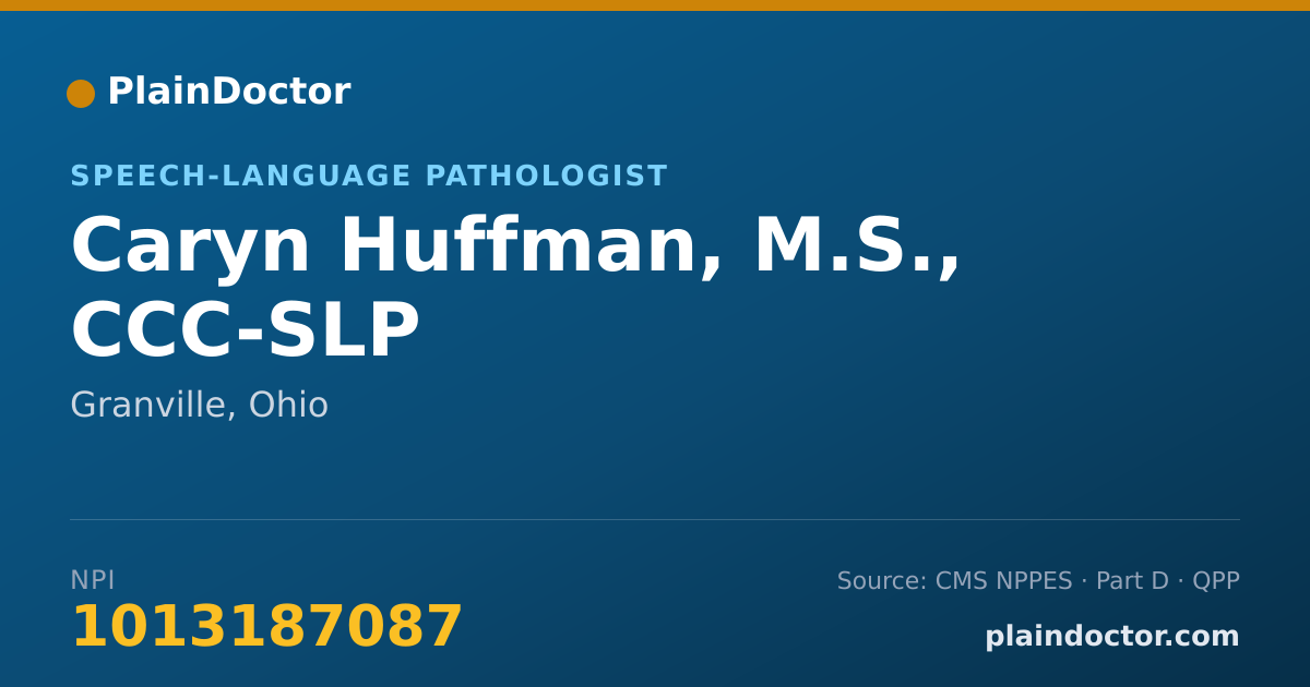 Shareable card for Caryn Huffman, M.S., CCC-SLP - Speech-Language Pathologist, Granville, OH