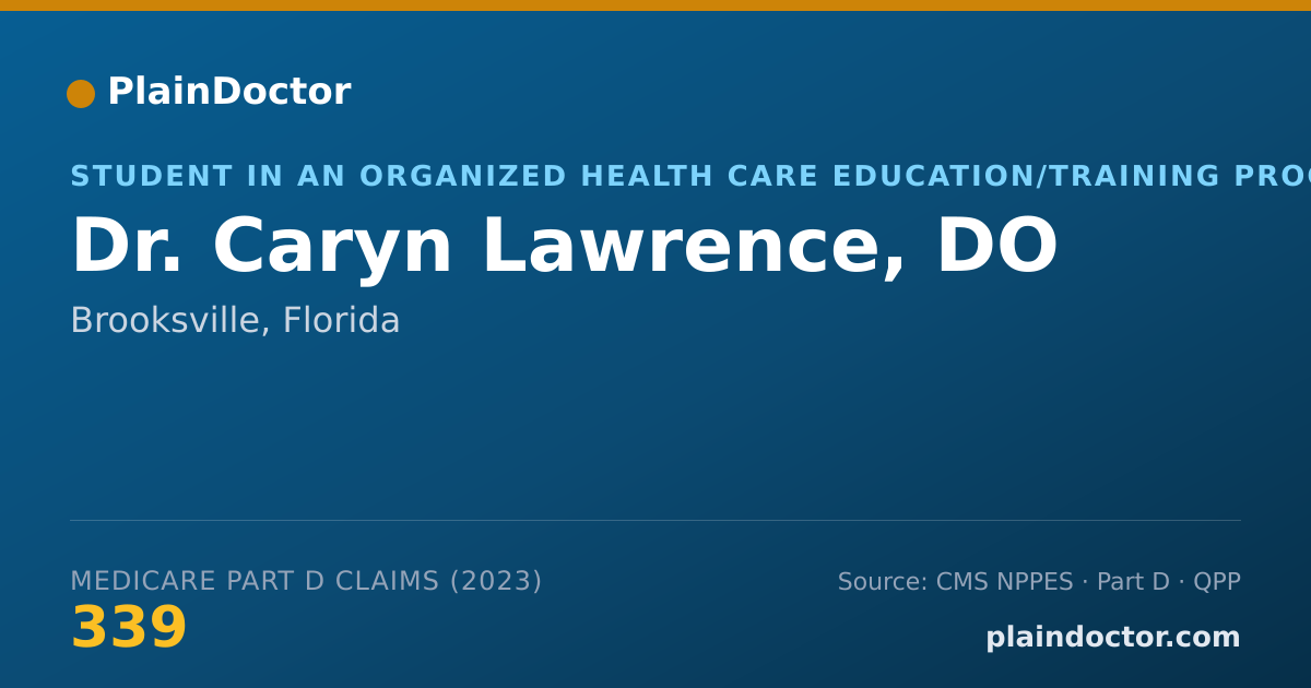 Shareable card for Caryn Lawrence, DO - Student in an Organized Health Care Education/Training Program, Brooksville, FL